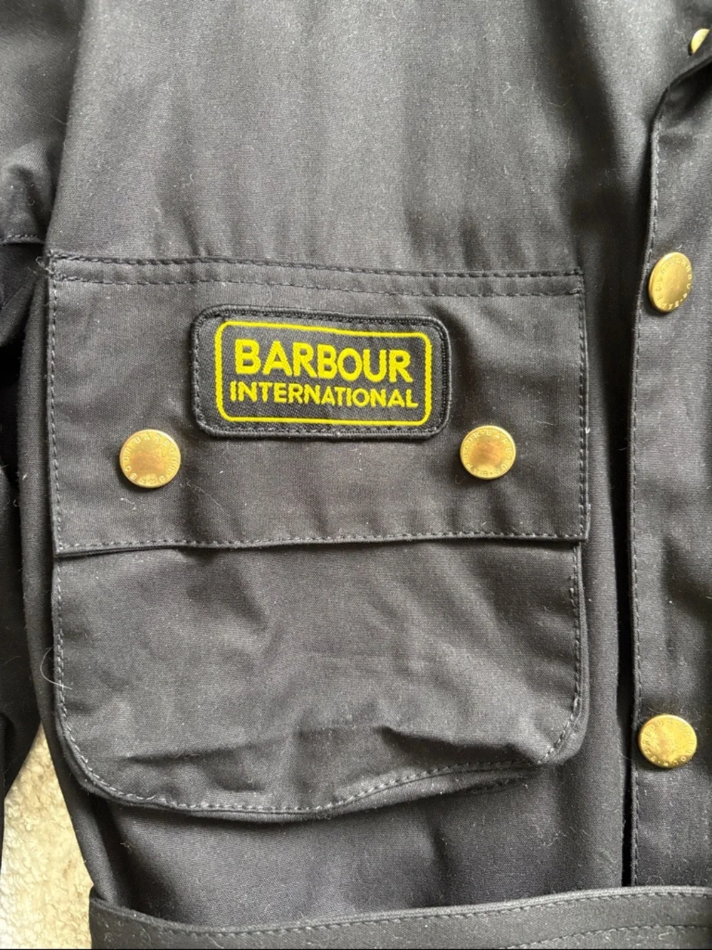 Mens Barbour International Wax Jacket - black, 42 - Picture 2 of 13